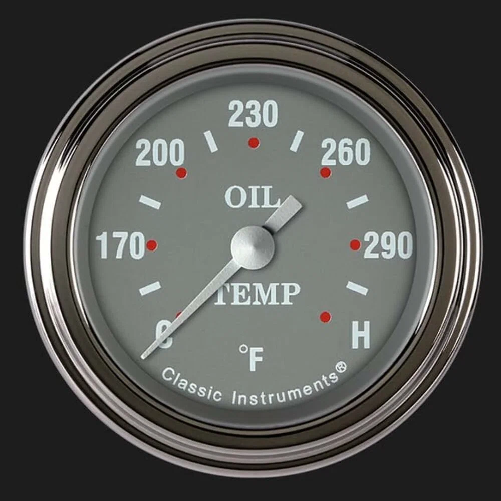 Silver Gray 2 1_8_ Oil Temperature Gauge SG128SLF